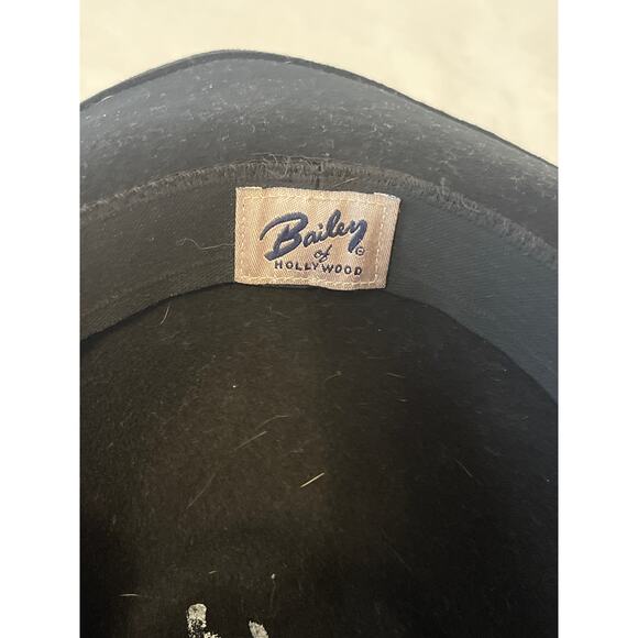 Bailey Light Felt Black Leather Banded Logo Safari Fedora Hat Mens 22 in Cir. - Picture 8 of 9